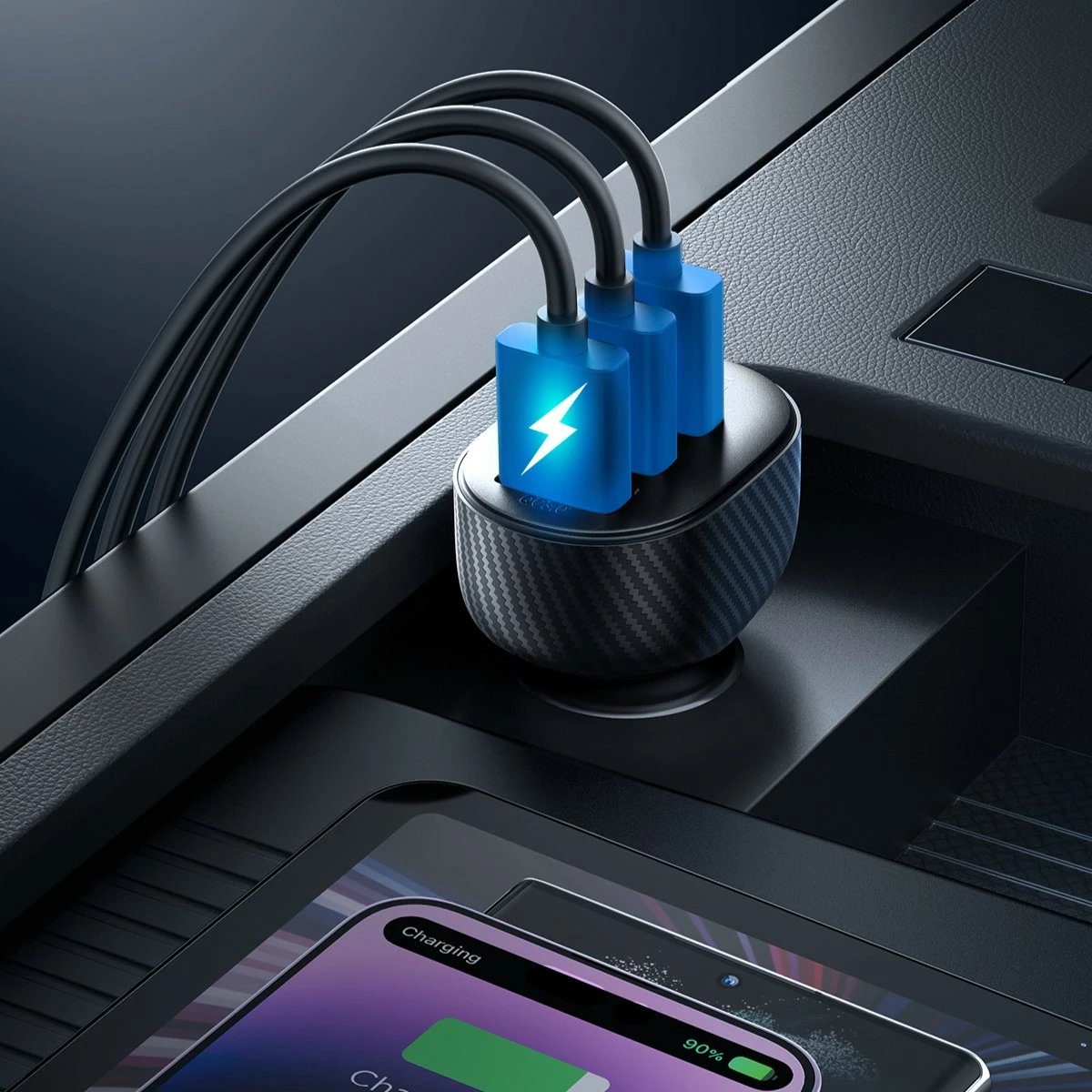 Karikues veture Joyroom JR-CCD03, 3x USB-A, 3.4A, me ekran, zi