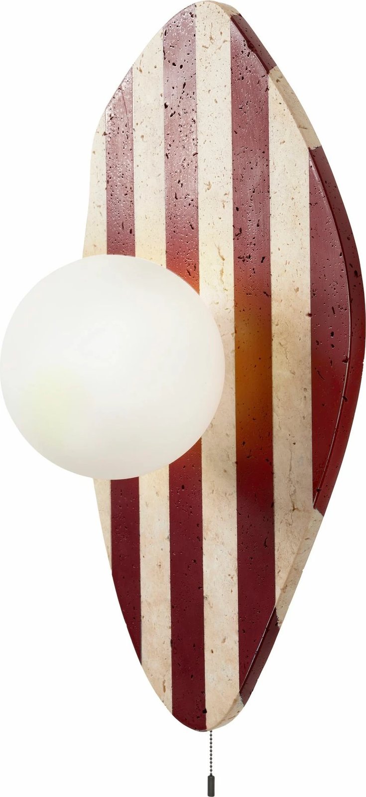 Llambë muri Opviq, Band, trup travertini, ngjyrë bezhë, e bardhë, e kuqe