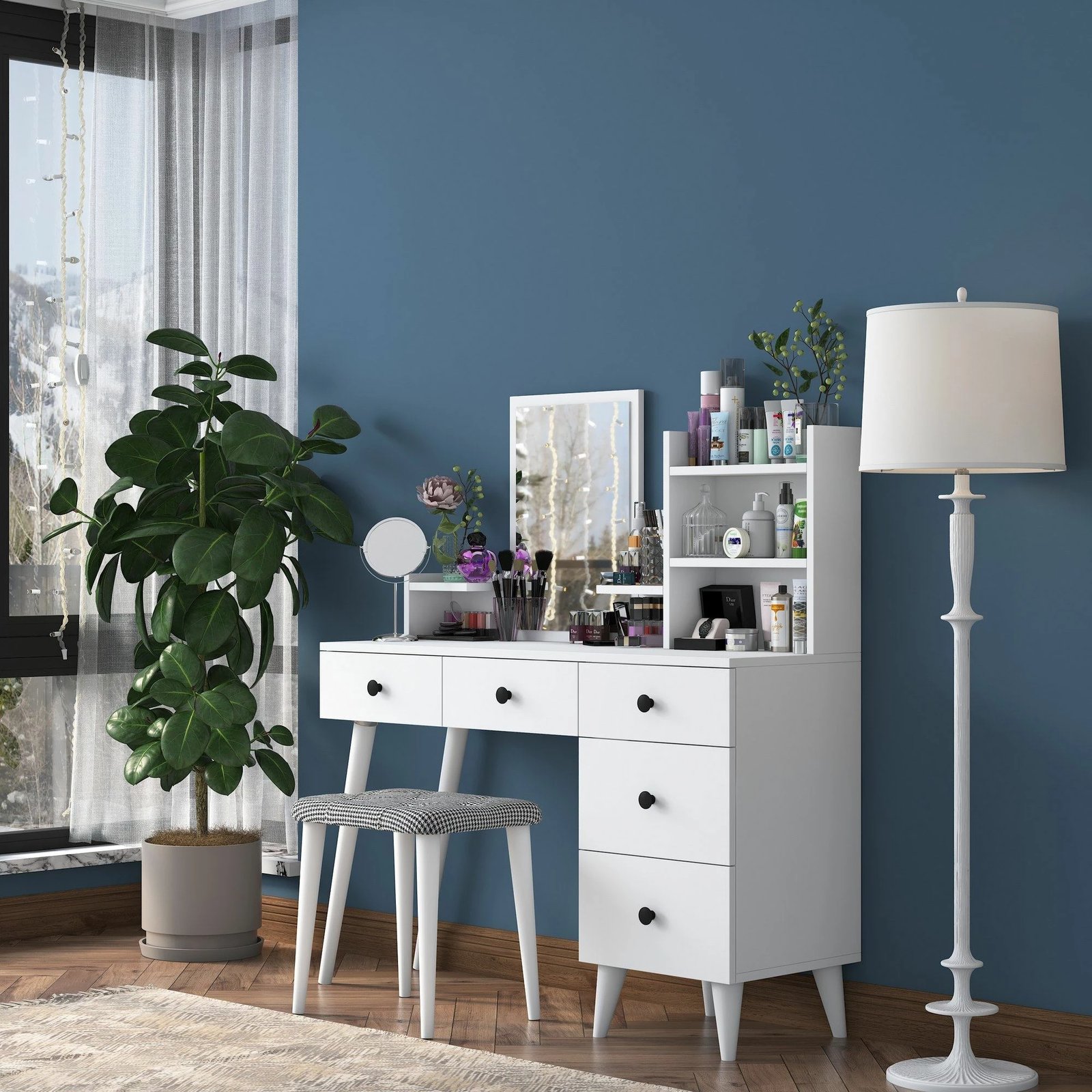 Tavolinë grimi Hanah Home, BJ101 - 2294, e bardhë