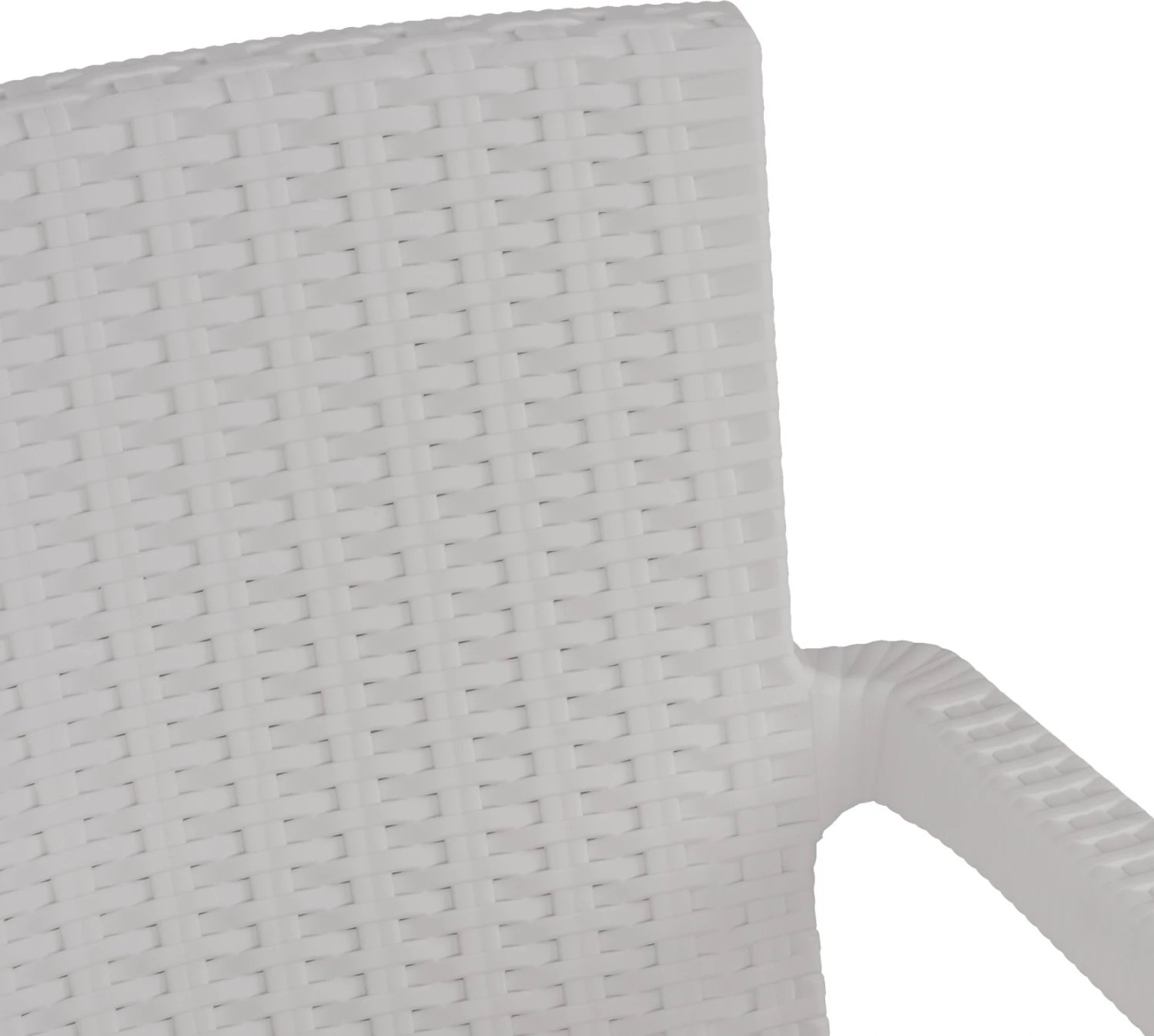 Karrige me krahë polipropileni, dizajn ratan, ngjyrë e bardhë, FH5590.04, 58x55x87 cm