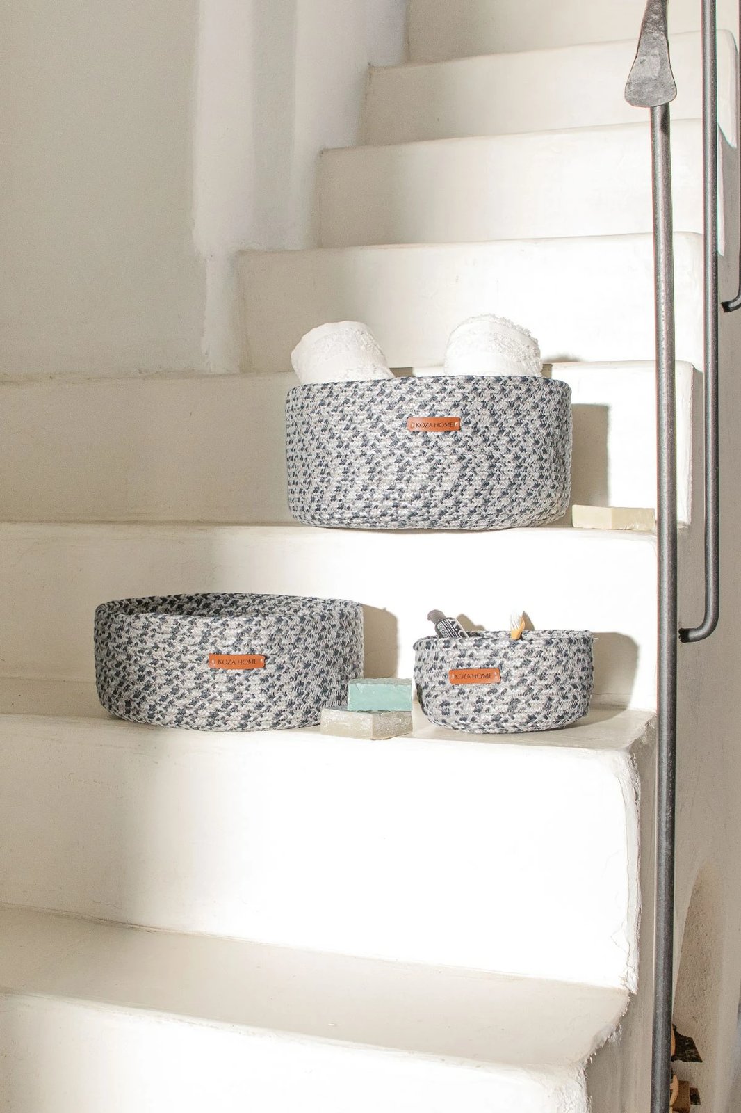 Kuti dekorative prej pambuku, ngjyrë gri dhe antracit, Aberto Design, 30x50cm