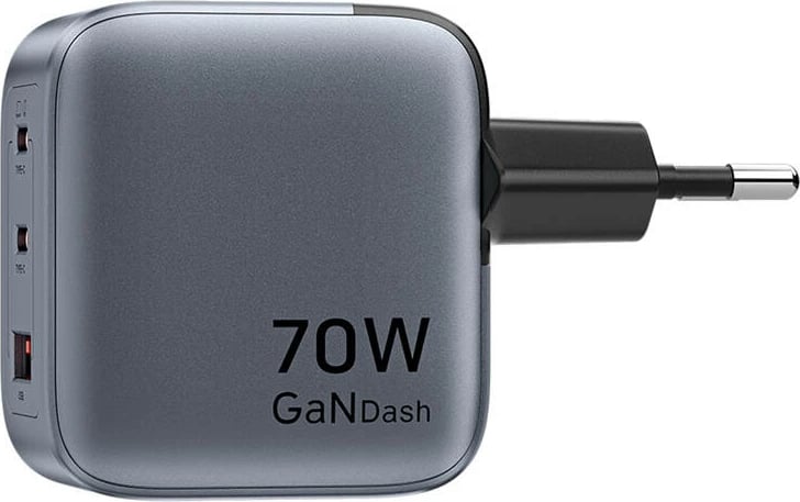 Karikues GaN Vention FEXH0-EU, 70W, 2x USB-C + 1x USB-A, Gri
