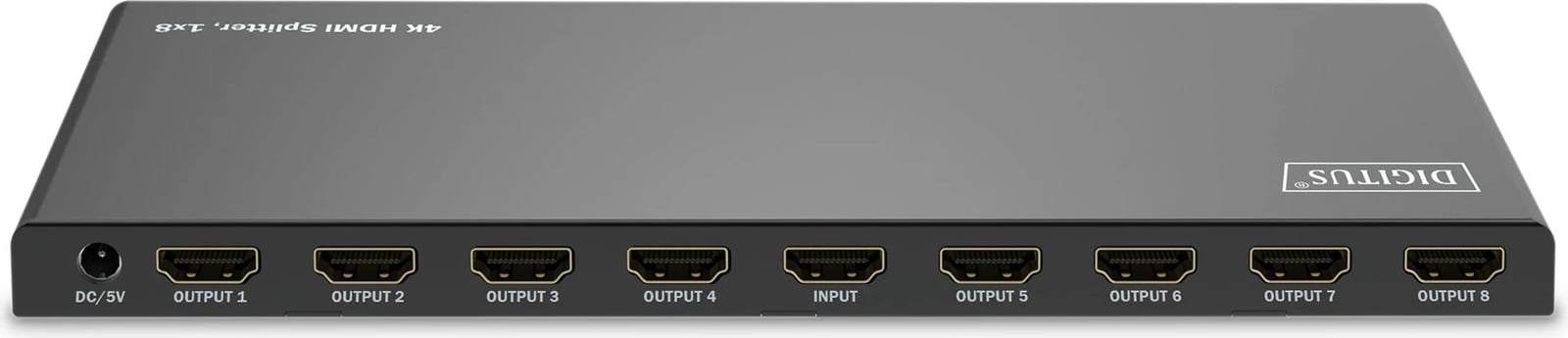 Splitter HDMI Digitus 4K, 1x8, 3840 x 2160 piksel, Metal, E zezë