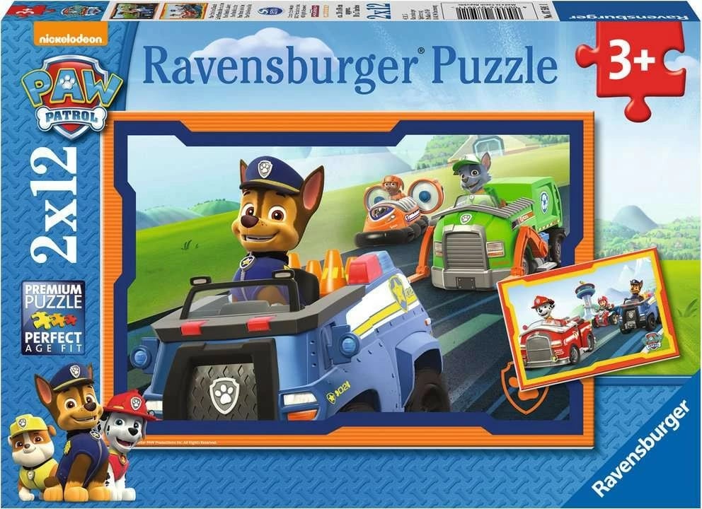 Puzzle Ravensburger Paw Patrol, 2x12 pjesë, për fëmijë