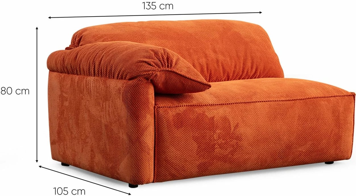 Kënd divani Flamingo, krem dhe portokalli, Atelier del Sofa