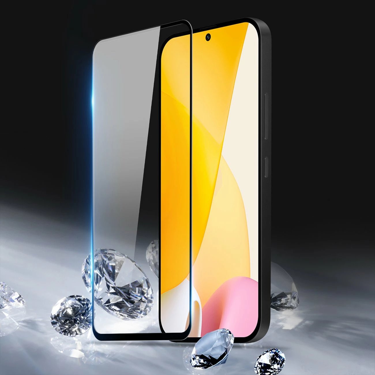 Xham i temperuar Dux Ducis 9D për Xiaomi 12 Lite, 9H, me kornizë të zezë