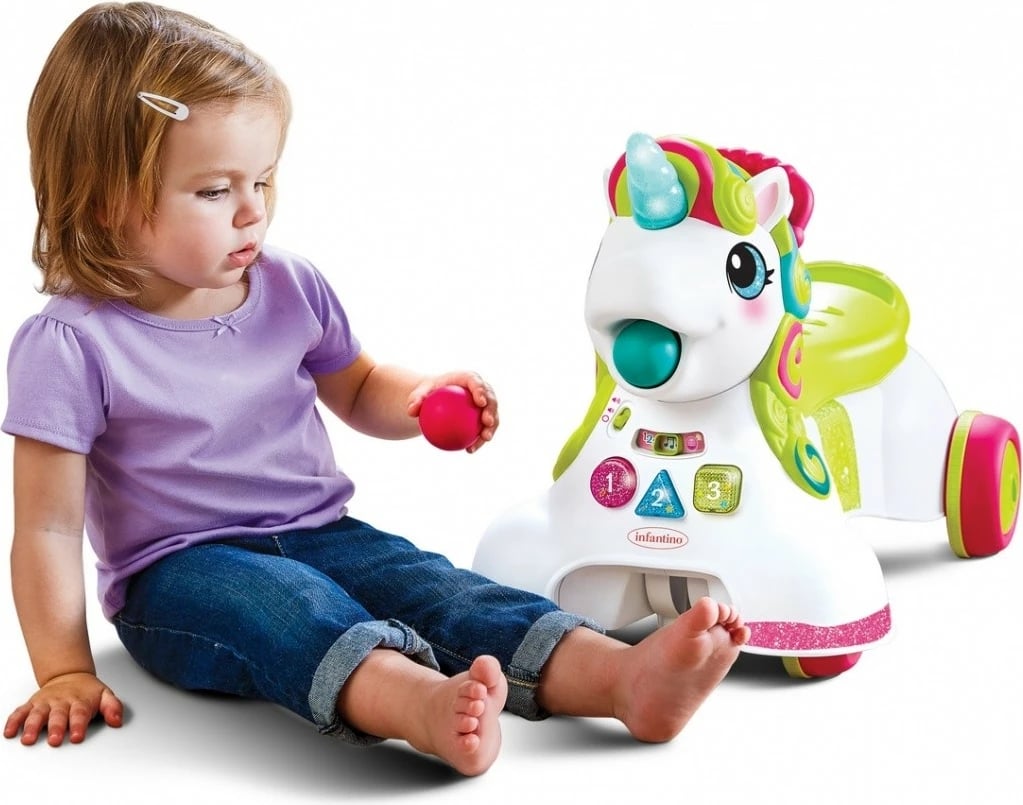 Ride-on, push walker 3-in-1 B-kids 150227018N, shumëngjyrëshe, Unicorn
