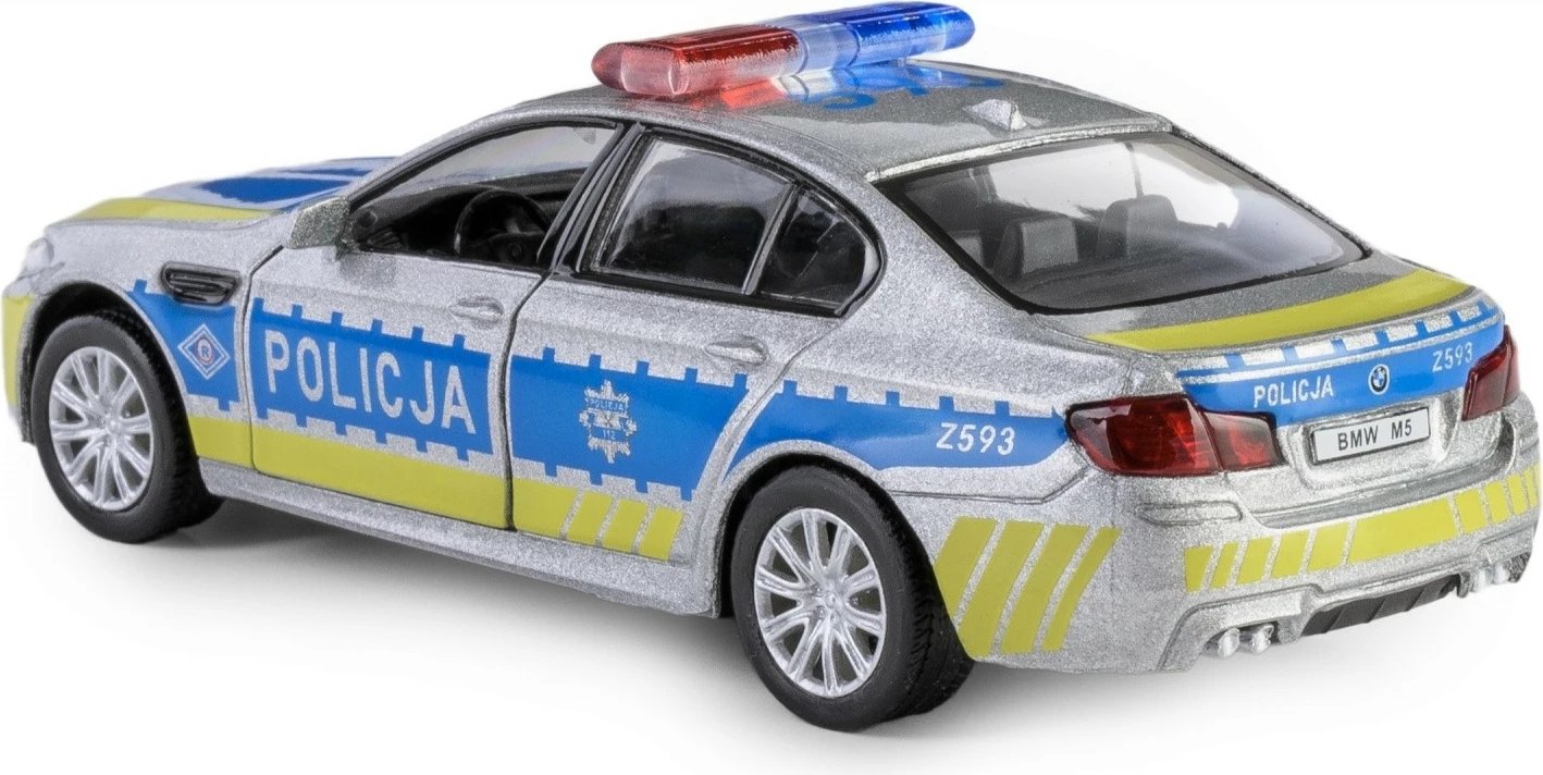 Makine lodër policie Daffi BMW M5, 1:43, metal/plastik, argjendtë