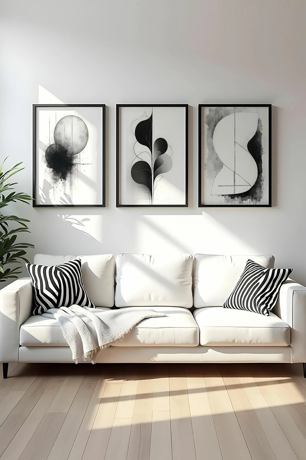 Pikturë dekorative me kornizë MDF (3 copë), Wallity, Huhu436, 50x70 cm