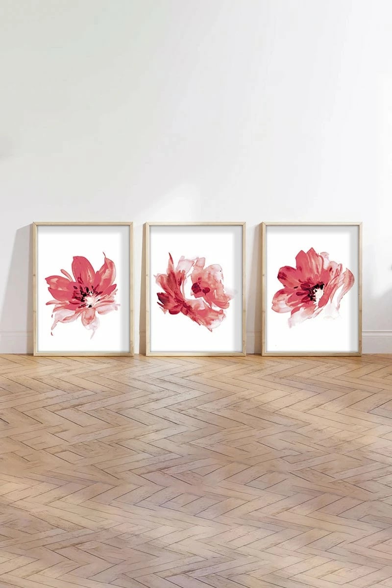 Pikturë dekorative me kornizë, 3 pjesë, Wallity, Huhu216, 20x30cm