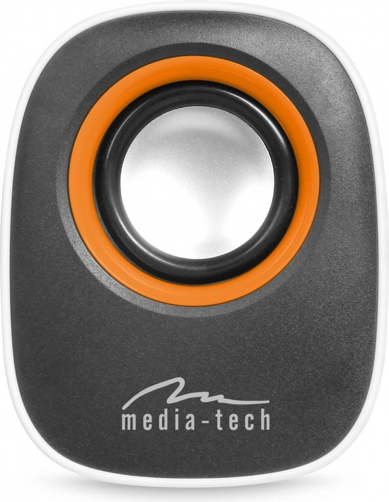 Altoparlantë stereo Media-Tech MT3137W, 6W, 3.5mm Jack, USB, zi-portokalli-bardhë