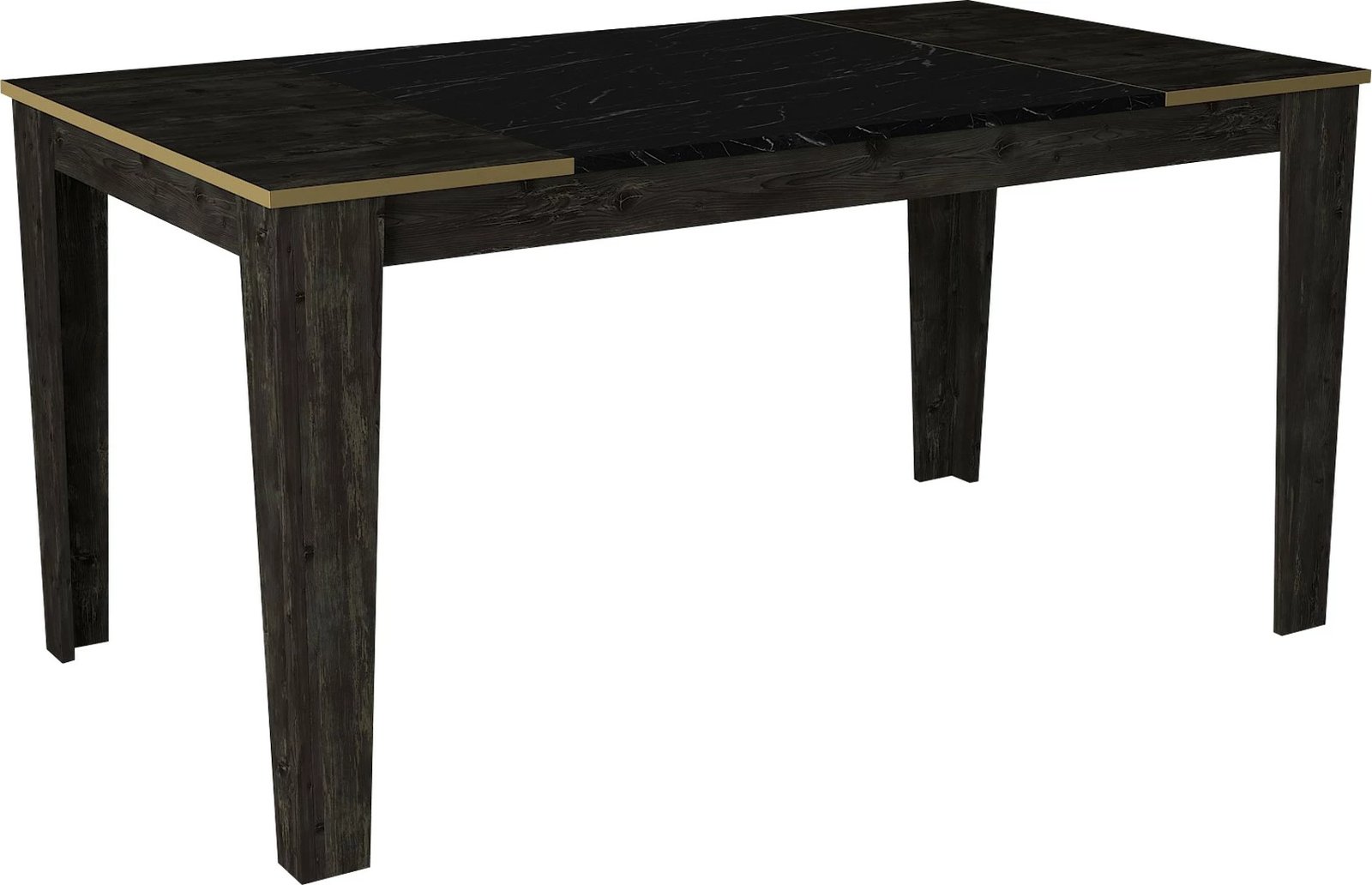 Tavolinë ngrënieje Skye Decor, Veyron, e zezë dhe ari