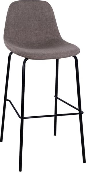 Karrige për bar me kornizë metalike dhe pëlhurë, ngjyrë kafe, 47x50x106cm FH8579.03, set prej 4 copë
