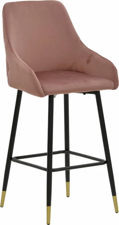 Karrige për bar Lithe metal ngjyrë ari e zezë-kadife mollë e kalbur 47x44x98cm