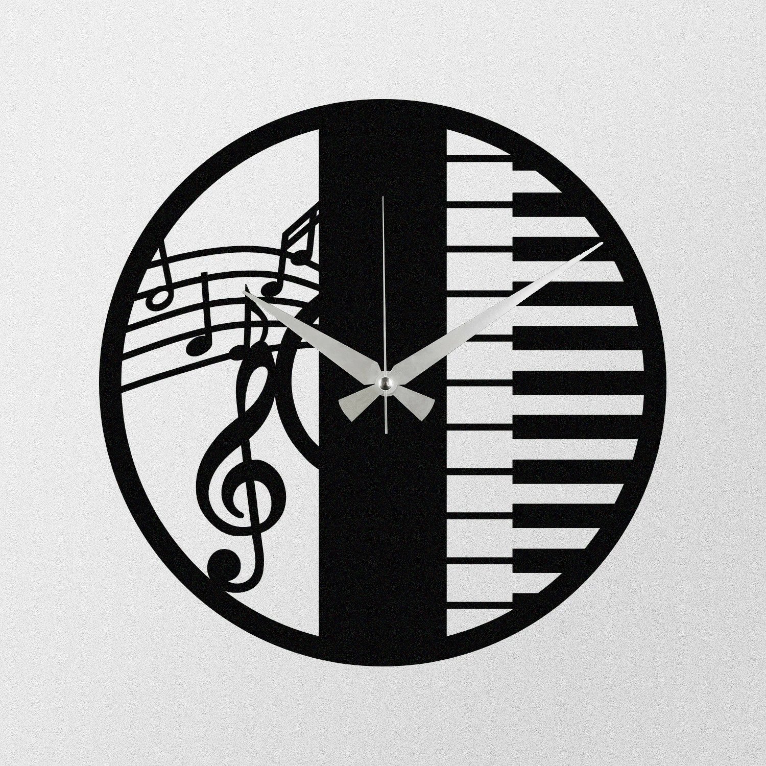 Orë muri dekorative prej metali, Wallity Enzoclock - S008, e zezë, 48x48cm