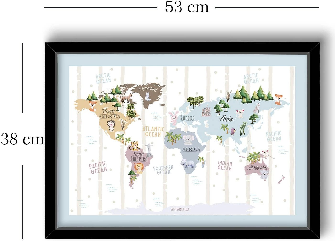 Pikturë dekorative me kornizë MDF, shumëngjyrëshe, Wallity, 38x53cm