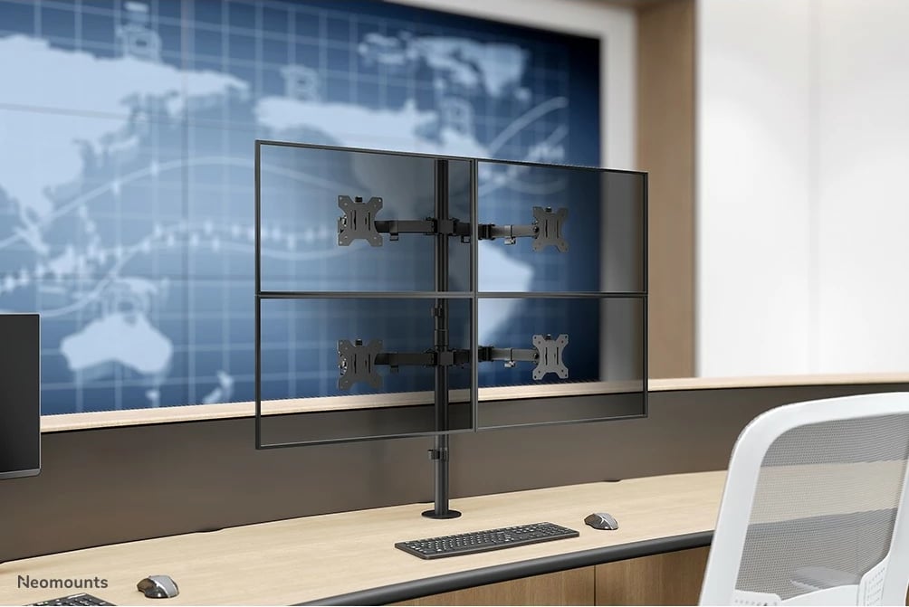 Krah monitori Neomounts FPMA-D550D4BLACK, Clamp/Bolt-through, 6 kg, 33 cm (13"), 81.3 cm (32"), 100 x 100 mm, e zezë