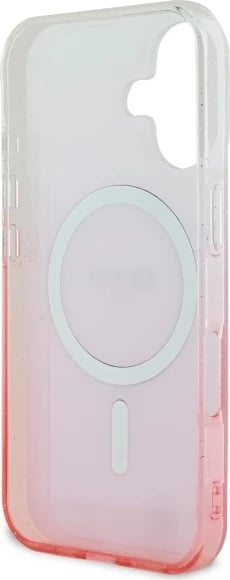 Mbështjellës Guess IML Glitter Gradient MagSafe për iPhone 16, Rozë Mbështjellës Guess IML Glitter Gradient MagSafe për iPhone 16, Rozë