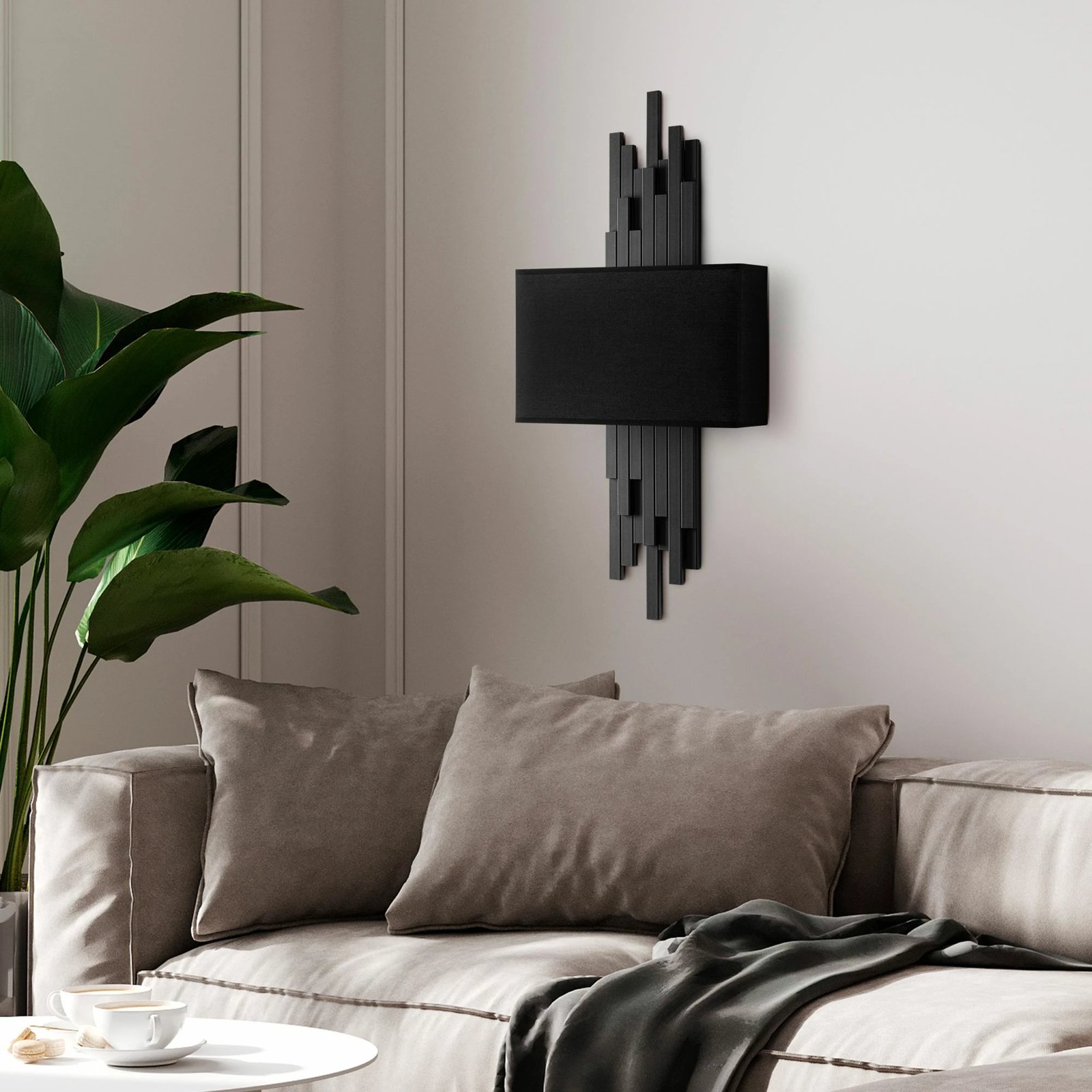 Llambë muri Opviq, Axıs - 15104, metal dhe stof, ngjyrë e zezë