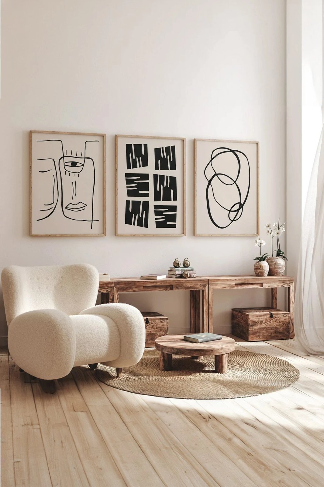 Pikturë dekorative me kornizë (3 copë), Wallity, 3Dartsohoset70