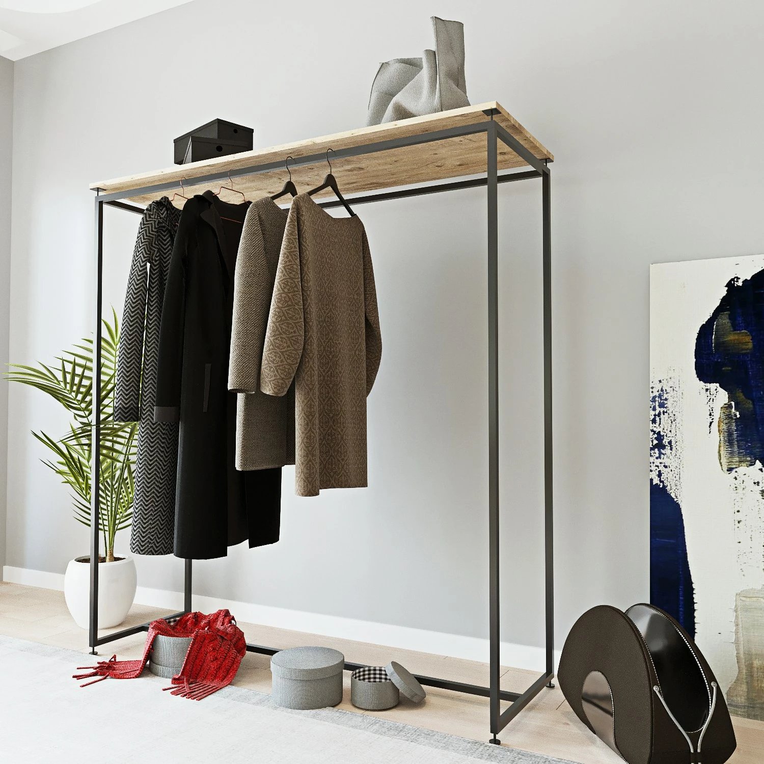 Garderobë moderne, ngjyrë e zezë, Skye Decor, Yenikoy - L653