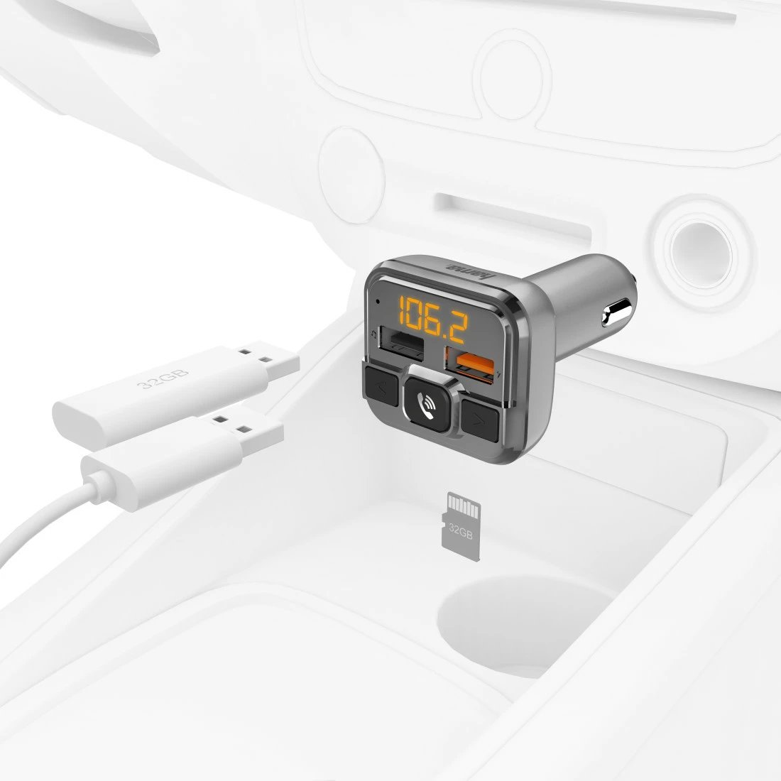 FM Transmiter Hama me Bluetooth® & hands-free funksion, 14165