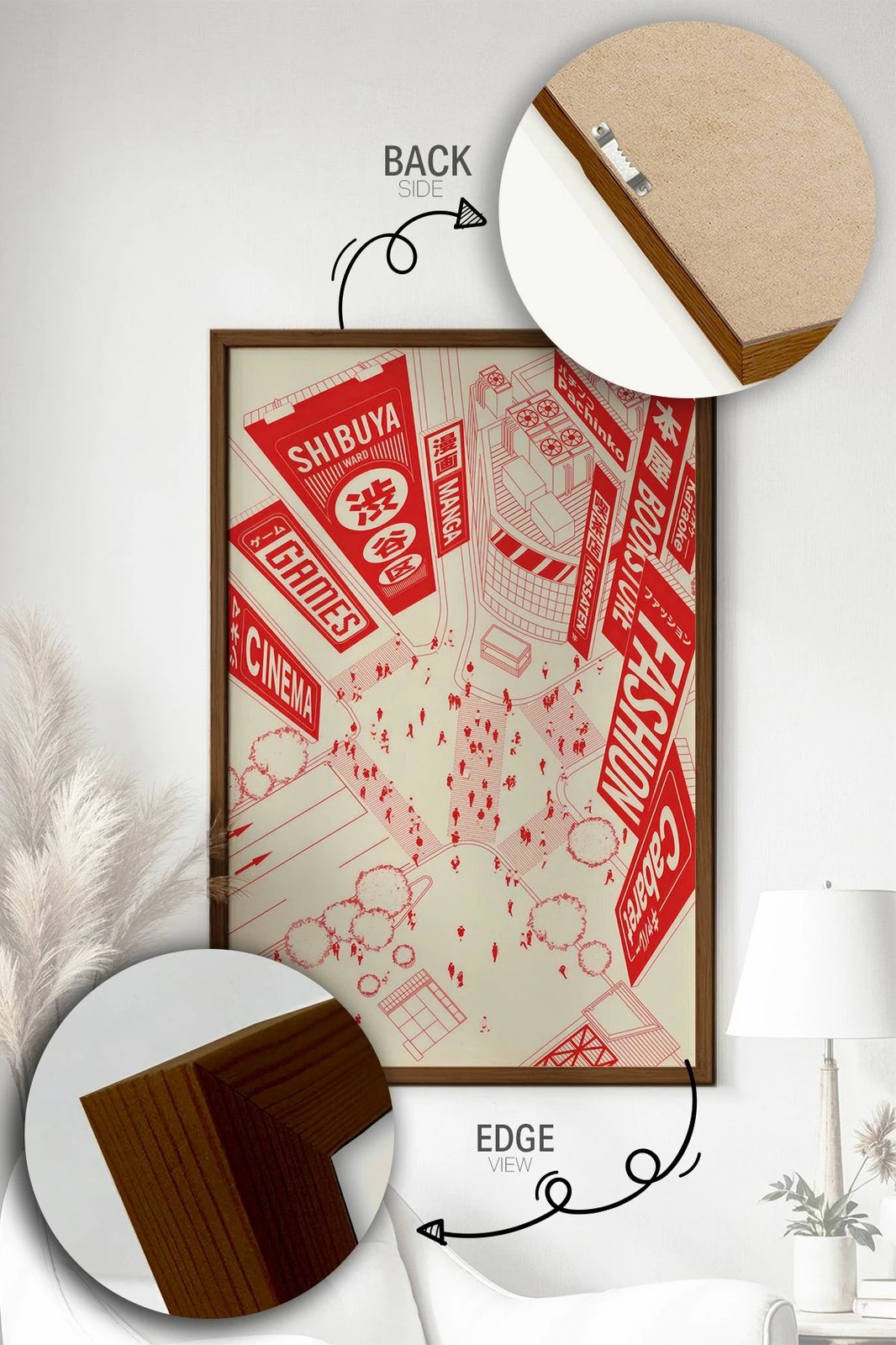 Pikturë dekorative me kornizë, Wallity, Lmnmdlkahve21, shumëngjyrëshe, 33x48cm