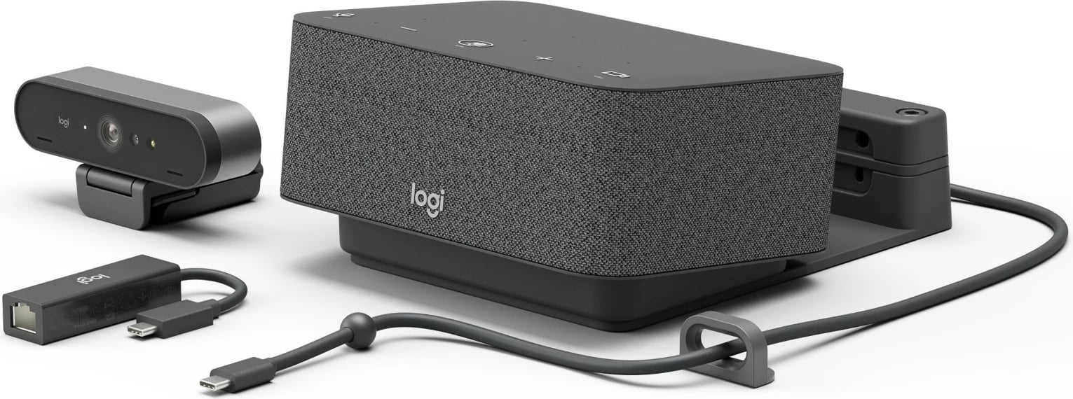Sistem video konferencimi Logitech Logi Dock Focus Room kit Teams, 4K Ultra HD, 90 fps, 5x, Grafit
