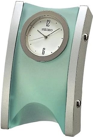 Orë tavoline SEIKO CLOCKS QHG011M, argjend me të kaltër