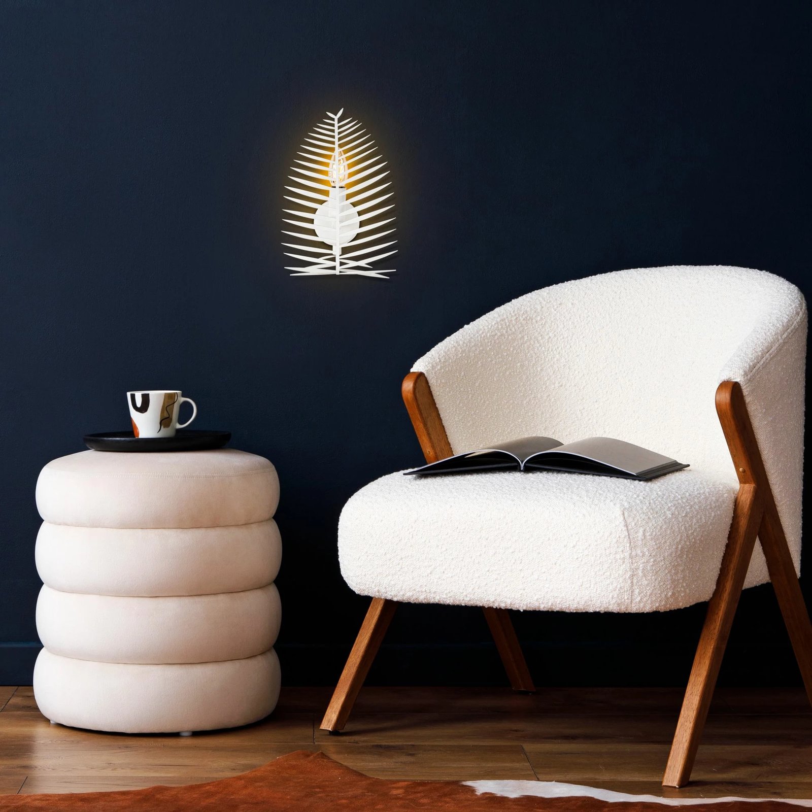 Llambë muri Opviq, Leaf - 15323, ngjyrë e bardhë Llambë muri Opviq, Leaf - 15323, ngjyrë e bardhë