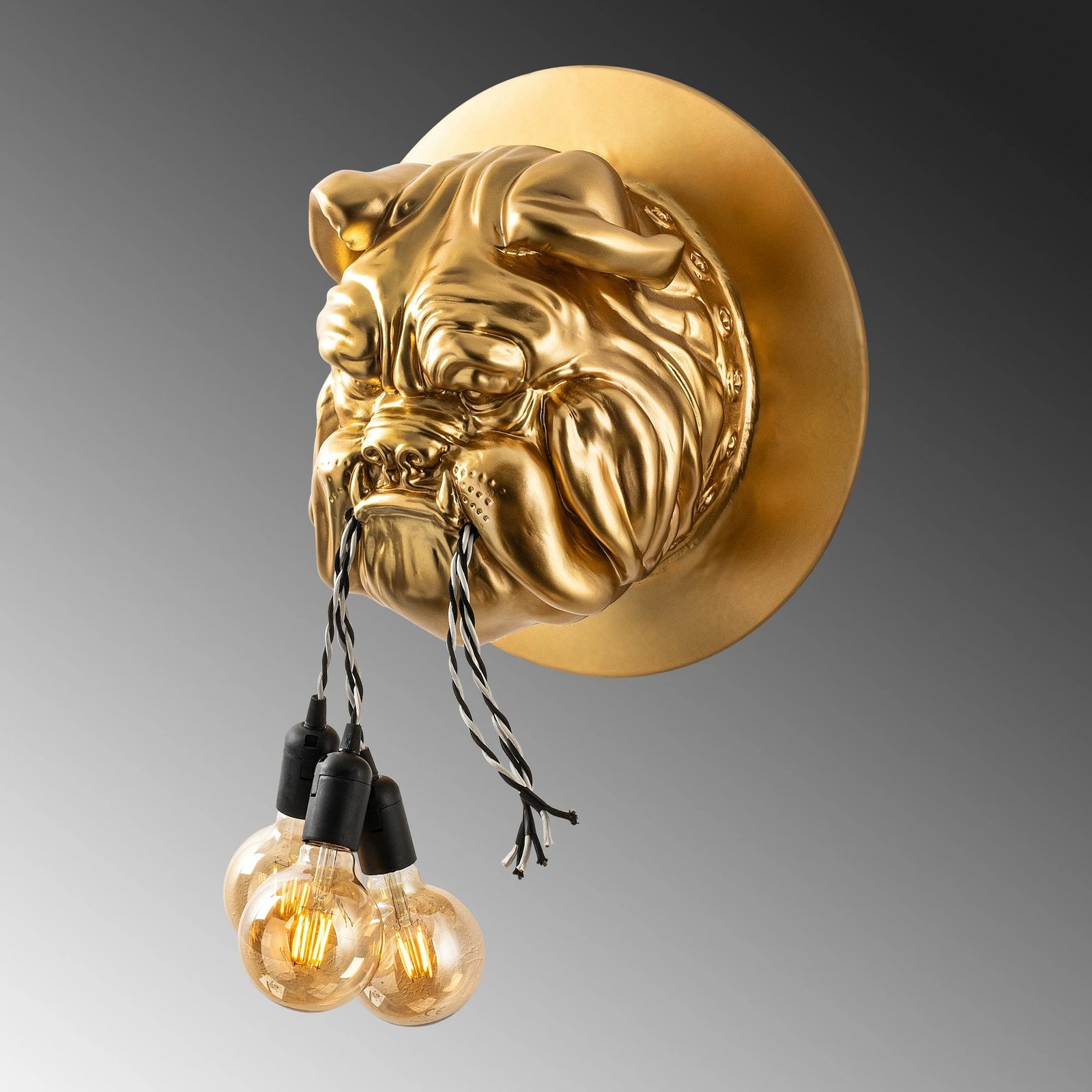 Llambë muri Opviq, bulldog, ngjyrë ari