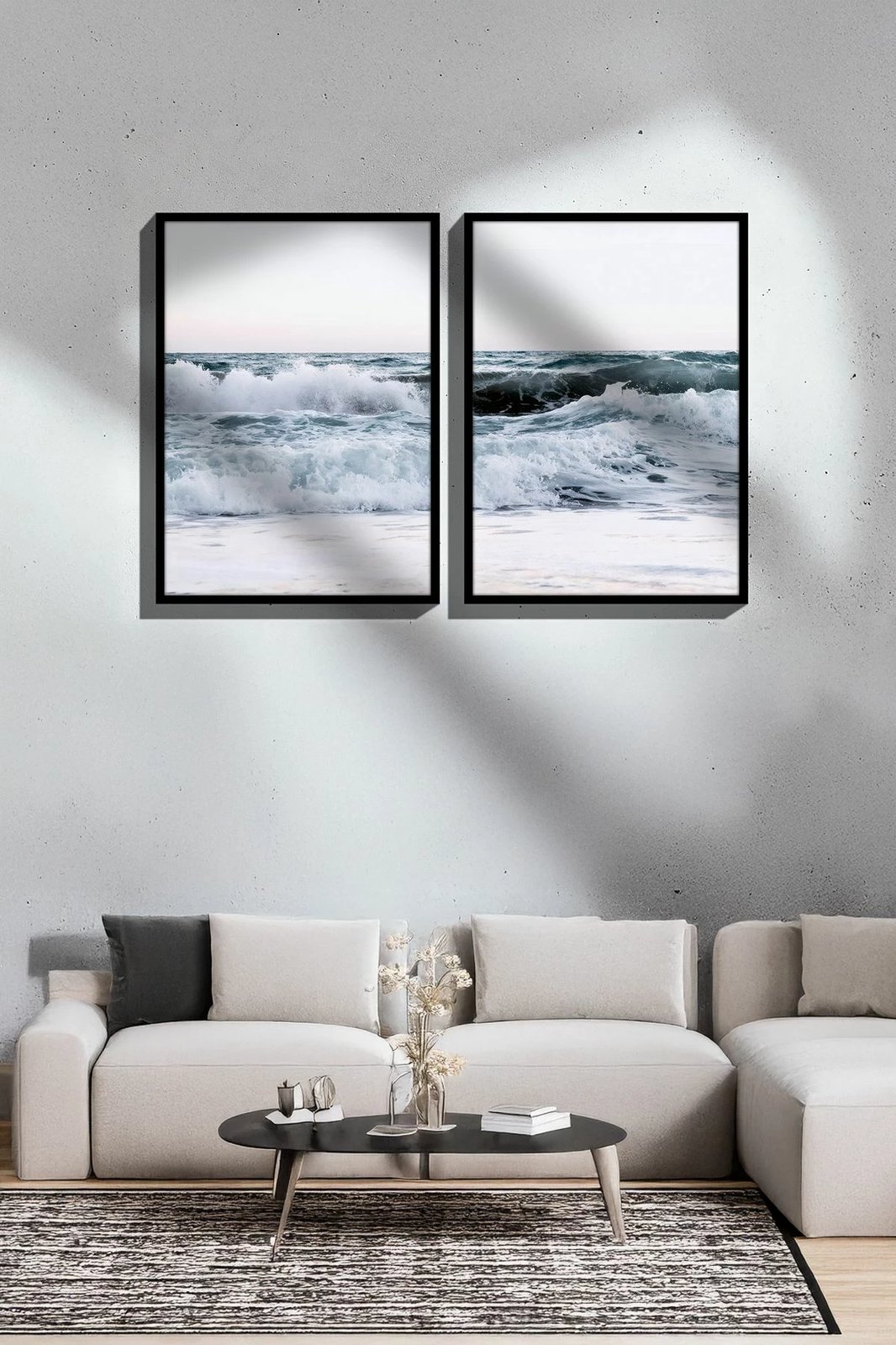 Pikturë dekorative me kornizë (2 copë), Wallity, Ersy2Lımodel35-Sıyah