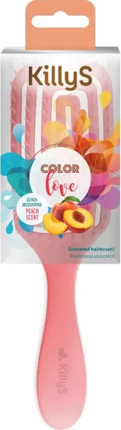 Furçë flokësh KillyS Color Love Scented për femra, brzoskwinia, 1 copë