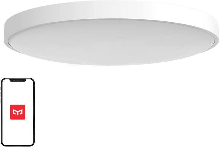 Llambë tavani smart, Yeelight, Arwen 450S YLXD013, 50W, 3000 lm, Ø455 mm, CCT 2700–6500K, CRI Ra90, Wi‑Fi/Bluetooth, RGB ambient, HomeKit/Alexa/Google/SmartThings, e bardhë, me telekomandë