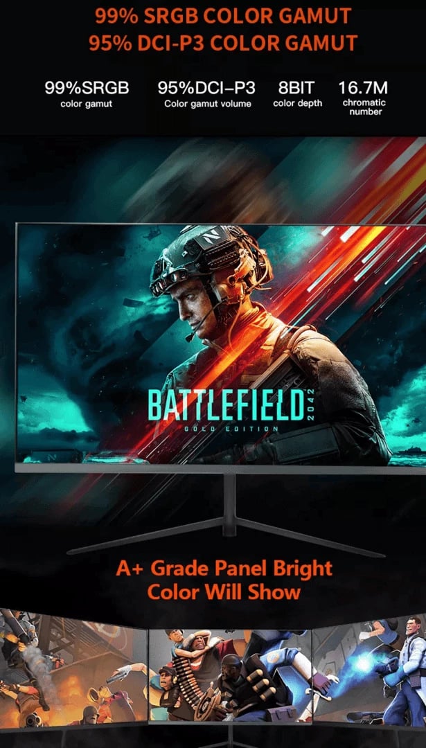 27 inch Curved Monitor Gaming STARDOM ZP2774  2K  1500R 165Hz