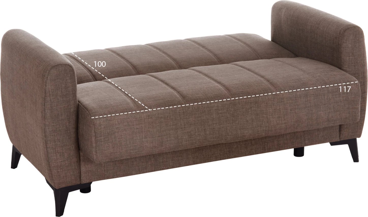 Divan-krevat dy ulëse me hapësirë për depo, Nikko, material bezhë, FH3293.02, 144x75x84cm