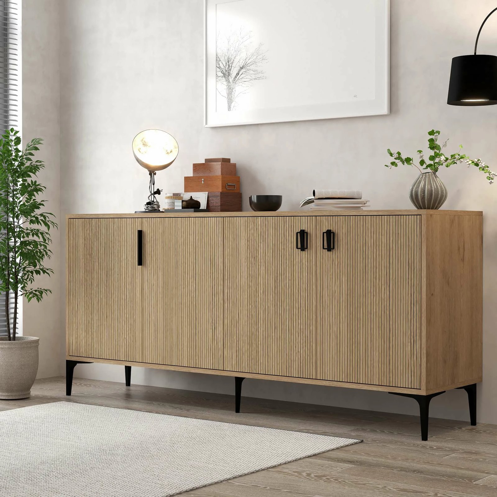 Konsol Skye Decor, ngjyrë lisi safir, 4004 Neva