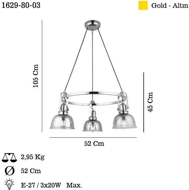 Llambë varëse Opviq, Mago - 80-03, ngjyrë llak antik
