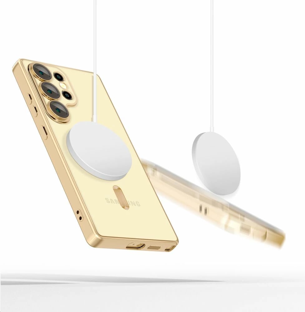 Mbështjellës Tech-Protect MagFlex për Samsung Galaxy S25 Ultra, MagSafe, Transparent Gold