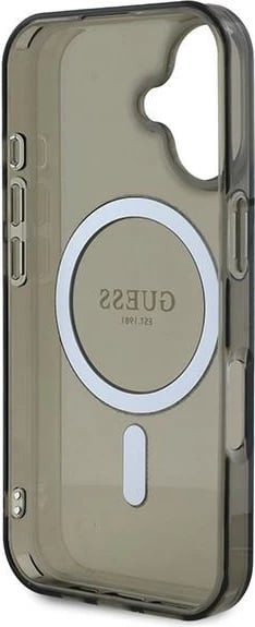 Mbështjellës Guess IML Glitter Circle MagSafe për iPhone 16, zi Mbështjellës Guess IML Glitter Circle MagSafe për iPhone 16, zi