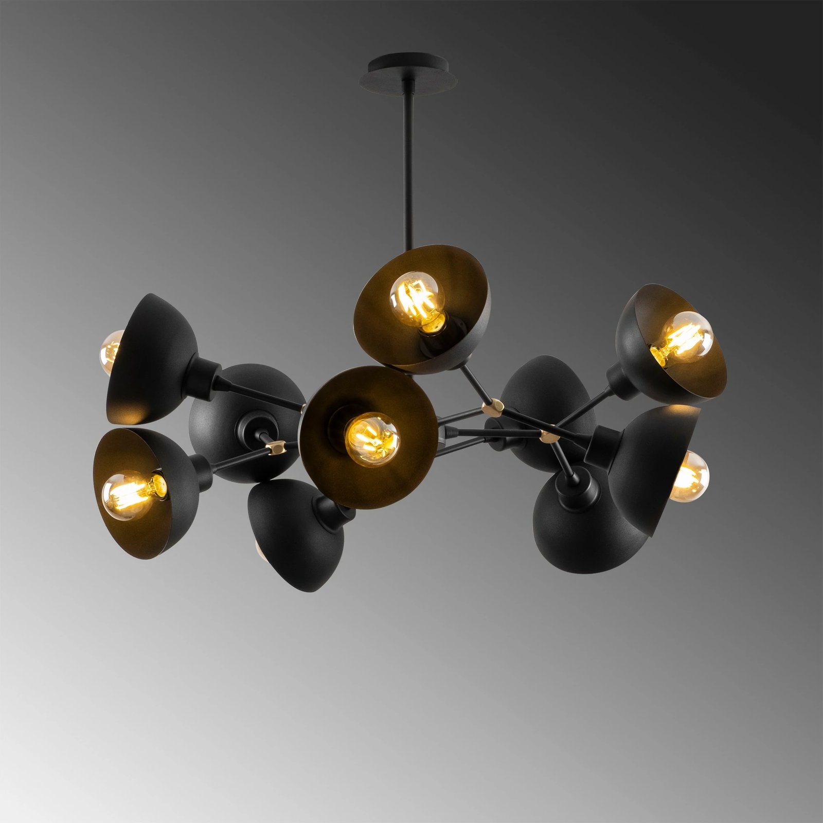 Llambë tavani industriale Opviq, Dram - 1091, ngjyrë e zezë, 75x75x60cm