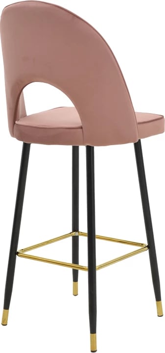 Karrige për bar Casenio, kadife, mollë e kalbur-e zezë-ari, 48x50x117cm