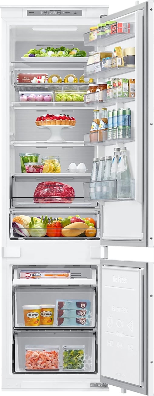 Frigorifer i integruar, Samsung BRB80F30AES0EO, 193.5 cm / 54 cm, ngrirës poshtë, klasa energjie E, i bardhë