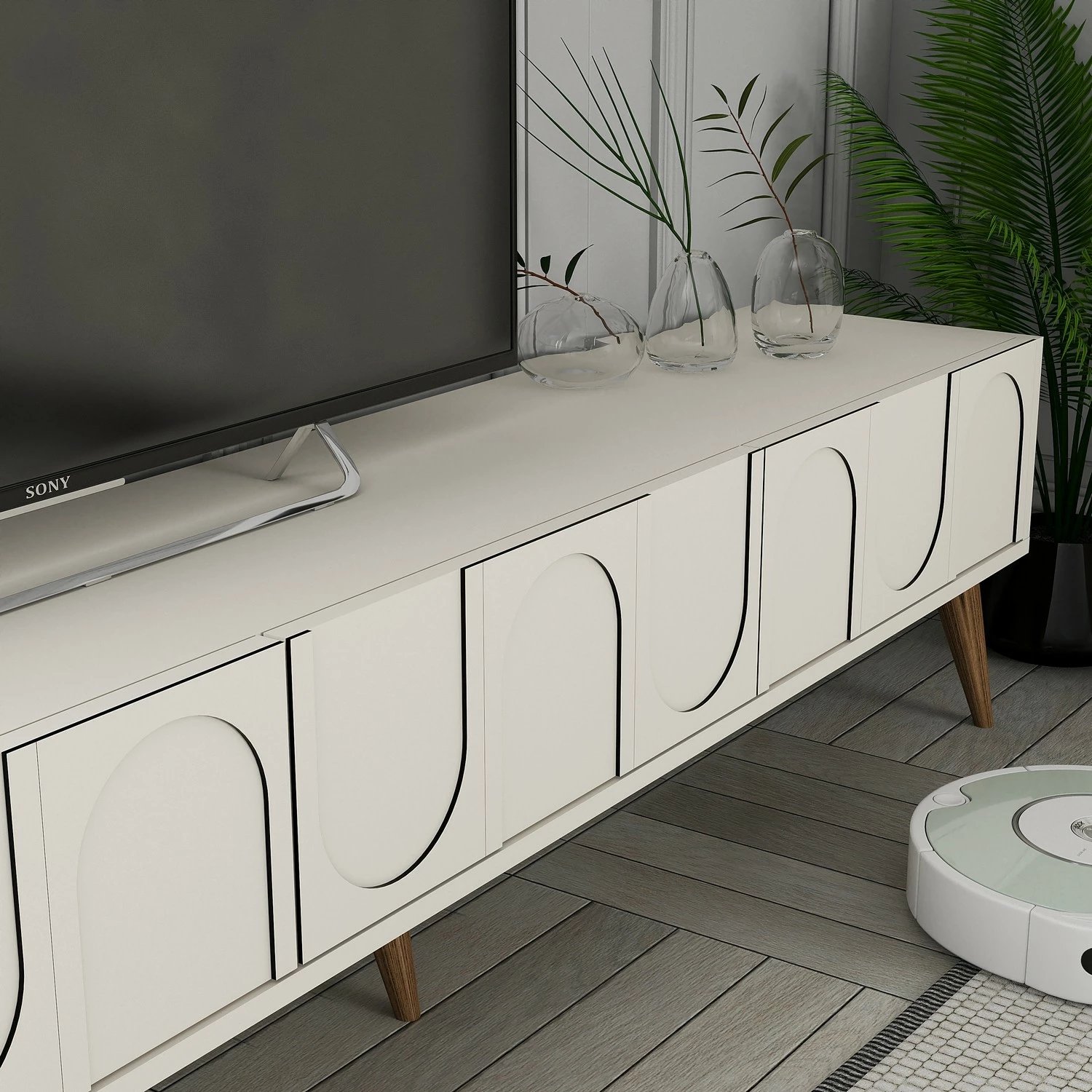 Njësi TV Skye Decor, Lyon 2, krem, arre