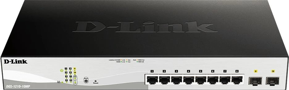Switch D-Link DGS-1210-10MP, Managed, L2, Gigabit Ethernet, PoE, i zi