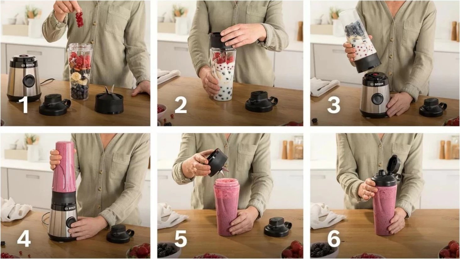 Blender Bosch VitaPower MMB2111M, 450W, e zezë-argjendtë