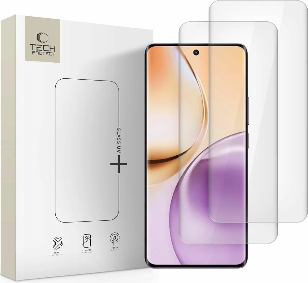 Xham mbrojtës Tech-Protect Glass UV+ për Realme 14 Pro 5G, 2 copë, Transparent