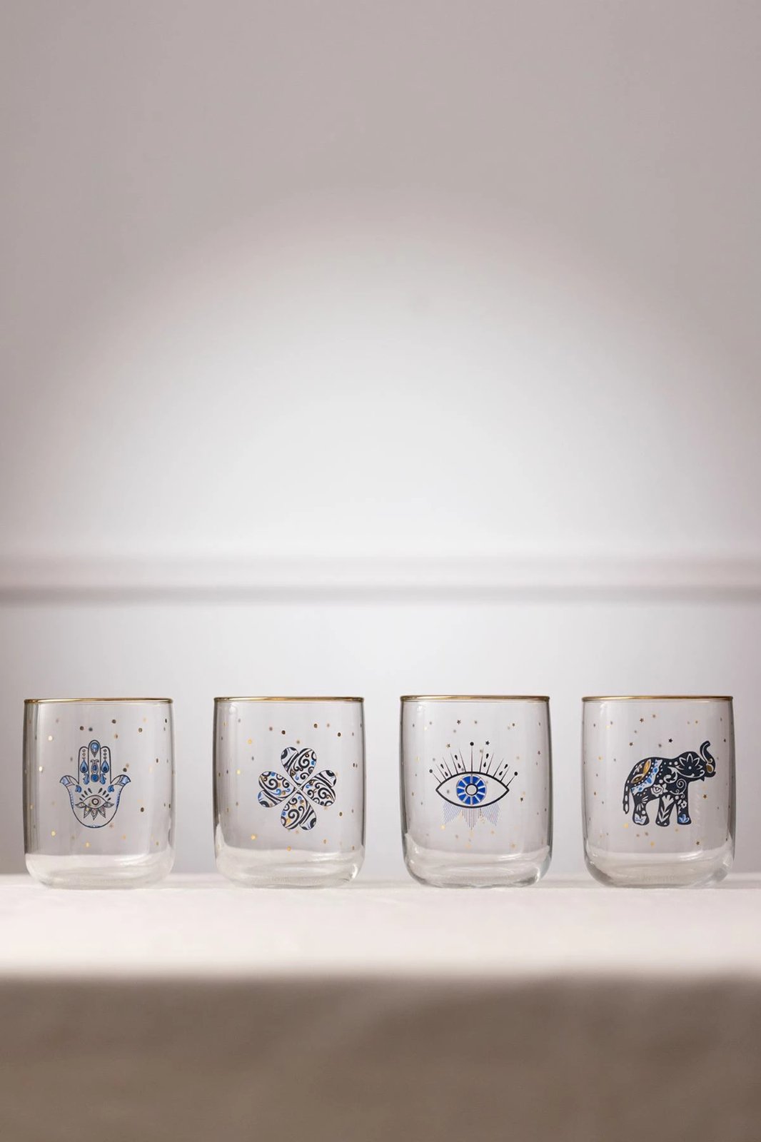 Set gotash (4 copë), Hermia Concept, Lucky 280, ngjyrë ari dhe transparente