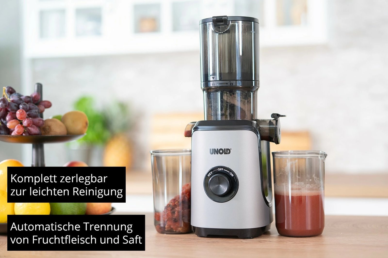 Slow juicer UNOLD 78275 Sam, 0.8L, 80 RPM, charcoal