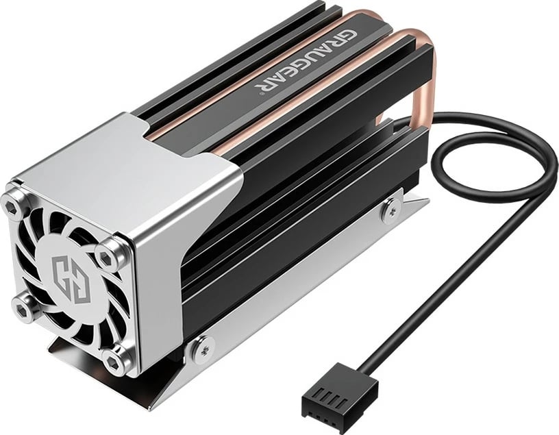 Ftohës SSD GrauGear M.2 NVMe me ventilator PWM, zi/argjendtë